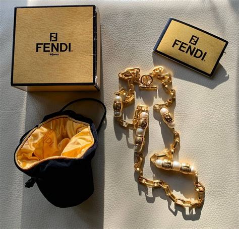 fendi necklaces 80s 3 red stones|genuine fendi necklaces.